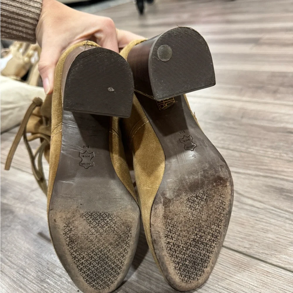 Tory Burch Tan Suede Heeled Boots - Picture 4 of 4